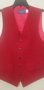 SOLD---Vintage Pendleton 100% Wool Mens Red Vest Size 40